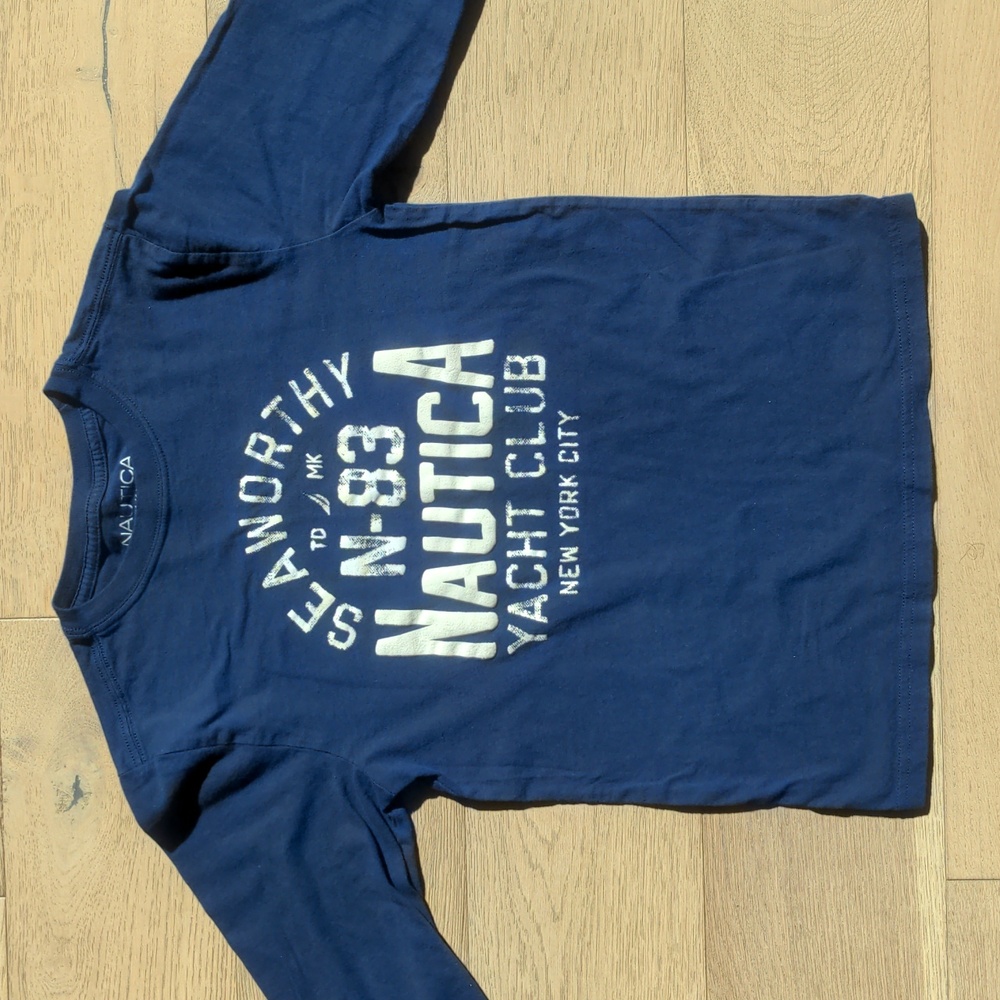 Nautica Blue Long Sleeve Shirt For Boys